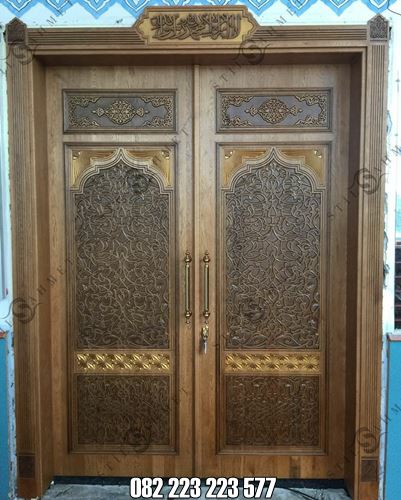 Pintu Masjid Ukir Jati Jepara Model Kupu Tarung